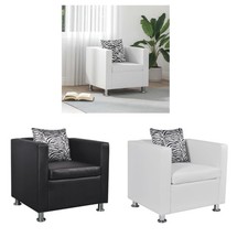 Kunstleder sessel mit kissen - kunstleder,