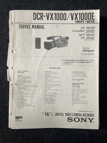 Sony dcr vx1000 kamera - dcr-vx1000,