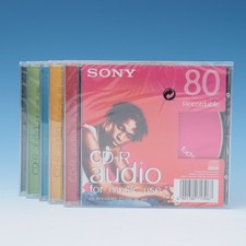 5x Sony CD-R audio 80 for music use Color Collection Rohling NOS