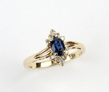 14k Gelbgold Saphir Und