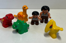 LEGO Duplo - 4 x Dinosaurier Kind + 2 Steinzeit Figuren - GUT   #473