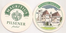 Mauritius Pilsener - alter Bierdeckel "875 Jahre Zwickau - Schloss Osterstein"