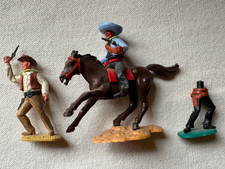 3x Timpo Toys Figuren Sammlung Lot Konvolut Mexikaner Reiter Cowboy + Unterteil 
