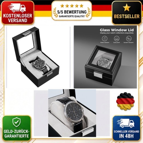 Uhrenbox mit glasdeckel für - uhrenbox,