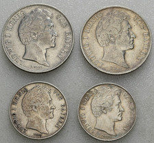 Bayern, Ludwig I., Lot aus 4 Münzen, 2 x 1 Gulden, 2 x 1/2 Gulden 1838-1847