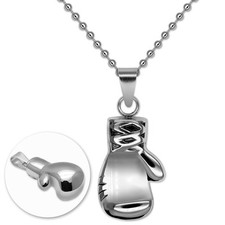 Kettenanhänger Boxhandschuh Kugelkette Edelstahl Boxen Kampfsport 3D Sparring 