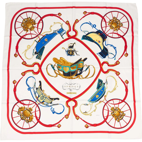Hermès springs silk carre - carre, 90