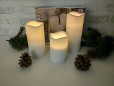 LED Kerzenset weiß für LED Stumpenkerzen 3 Stück für Innen und Außen outdoor