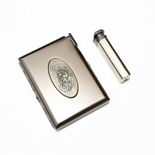 Zigarettenetui Feuerzeug Metall Motorrad Zigaretten Aufbewahrung Box Schachtel