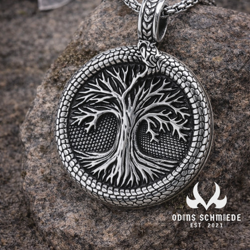 Yggdrasil ouroboros halskette - yggdrasil,