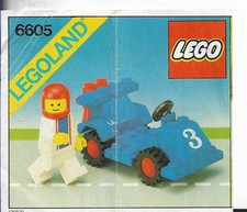LEGO - Bauanleitung - Legoland Town - 6605 Rennwagen Instruction ungelocht 1984