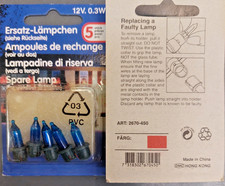Pisello Ersatzlampe 12V/0,3W für 20er-Lichtelement/Kette, blau , 5 Stück