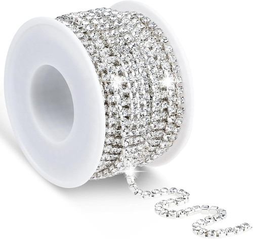 Silber strassband 10yards 3mm - silber,