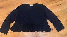 RED VALENTINO Pullover Top Pulli BW Schwarz Volants Größe XS 34