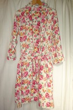 FEILER Exklusiver Bademantel 100% Chenille Rosen Landhaus S guter Zustand