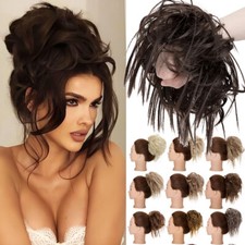 Unordentlicher Dutt Haarteil Scrunchie Updo Bun Haarverlängerung mit Gummiband