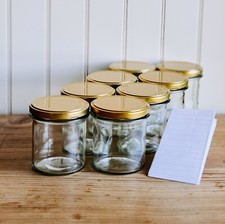 350 ml Einweckgläser mit Etiketten Twistoff Deckel Gold Schraubdeckel  Weck