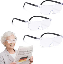 3 Stück Lupenbrille Vergrößerungsbrille 150% 200% 300% Brillenlupe Lese Lupenbri