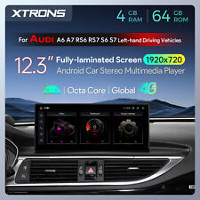 12,3" 4G+64GB Autoradio Android 14 HD IPS GPS Navi CarPlay Für AUDI A6 A7 RS6 C7