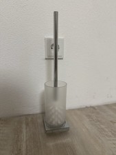 Keuco WC-Bürstengarnitur – satiniertes Glas & Chrom – wie neu!