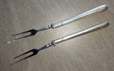 2 x Vorlegegabeln Fleischgabel 800er Silber Adelskrone Monogramm LB oder BL