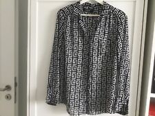 LAURA JO PARIS elegante Bluse Hemdbluse weichfließend Gr. M 38 Fb. Schwarz/Weiß