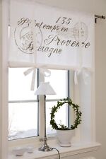 Raff Gardine NICE SAND 100 x 100 cm BxL(H)  Rollo  Weiß Landhaus Vintage Shabby