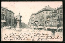 Ansichtskarte Frankfurt a. M., Die Zeil mit Uhrenturm 1899 