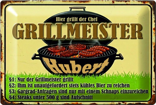 Grillmeister blechschild - grillmeister,