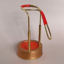 Flaschenhalter mit Spieluhr Messing Vintage 50er 60er Jahre