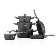 DMS 10 Tlg Kochgeschirr Induktion Koch Topf Topfset Deckel Pfannen TSM4010B