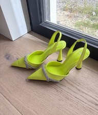 Zara Pumps 37 Neon Strass Gelb