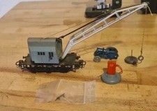H0 Modelleisenbahn Kranwaagen Anhänger Zapfsäule + Traktor Nostalgie 