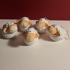 Deko Tierfiguren Schafe, aus Tonmasse