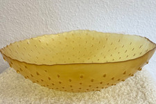 Große neue ungebrauchte originale Vintage Glasschale mit Glasnieten  1960igern