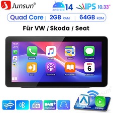 10.33" Android 14 2G+64GB CarPlay Autoradio GPS WiFi Für VW GOLF 5 6 Plus Touran