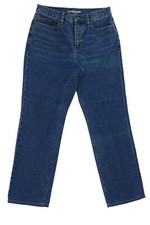 Lands' End Petite Damen Jeans Hose Gr.36 blau dunkelblau High Waist Straight