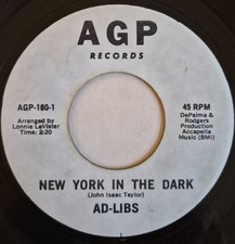 AD-LIBS - New York In The Dark - AGP - 60's NORTHERN SOUL - 70's Reissue