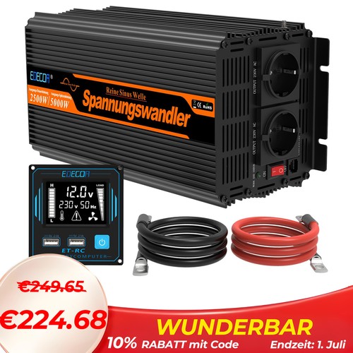 Edecoa wechselrichter 12v 230v - 12v,