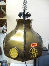 2450.   Alte Hängelampe Schmiedeeisen & Metall Vintage Lampe Hängeleuchte