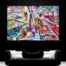 LEINWAND BILD ER XXL SEGEL YACHT SEGELSCHIFF BOOT MEER BUNT ABSTRAKT WAND POSTER