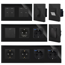 Wippe Lichtschalter Steckdosen Wechselschalter Dimmer USB UP Glas LUXUS-TIME