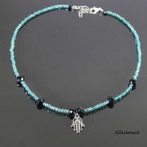 Damen blau glas perlen kette - damen,