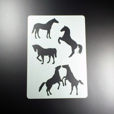 A4 Schablone Pferd 4 Pferde