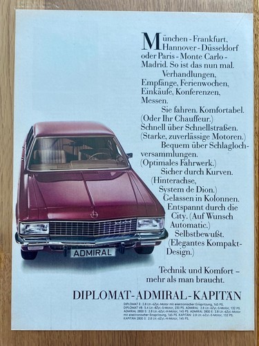 Opel admiral technik und - opel,