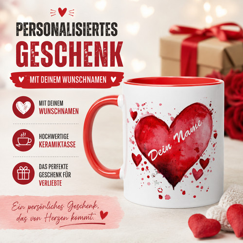 Personalisierte herz tasse mit - personalisierte,