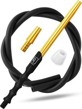 Shisha Schlauch SET mit Mundstück - 150cm Anti-Schmutz Soft-Touch Silikon Gold