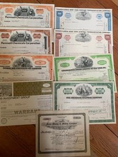 9 er Set verschiedene amerikanische Wertpapiere  alte USA Aktien