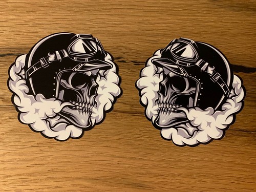 Skull cafe racer aufkleber - cafe,