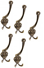 Mantelhaken Garderobenhaken antik Kleiderhaken braun messing Wand Haken Set